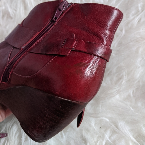 Miz Mooz Estelle Leather Wedge Ankle Booties 7.5 - Picture 10 of 14